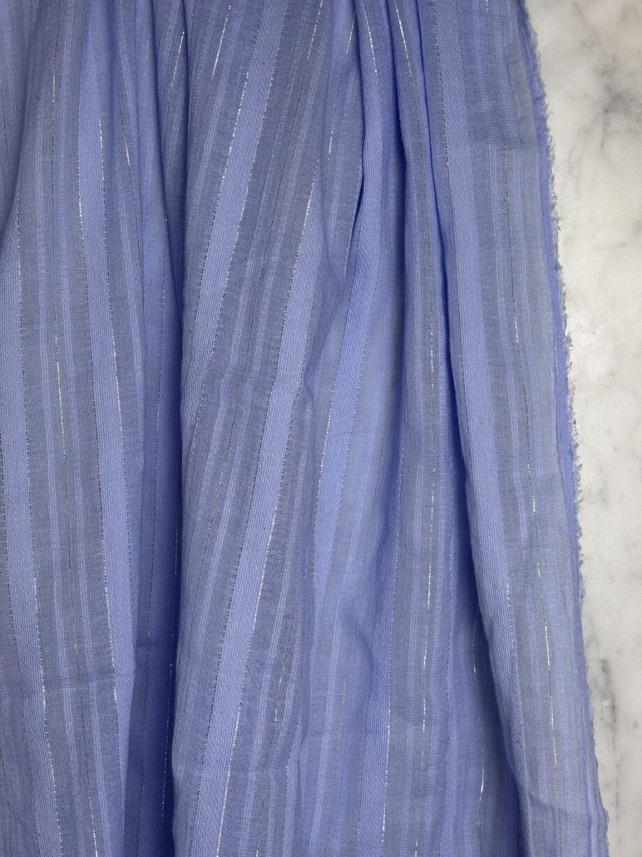 Tissu Azura Coton Rayé Lurex Bleu Tissus Au Mètres Nuances Fabrics 3