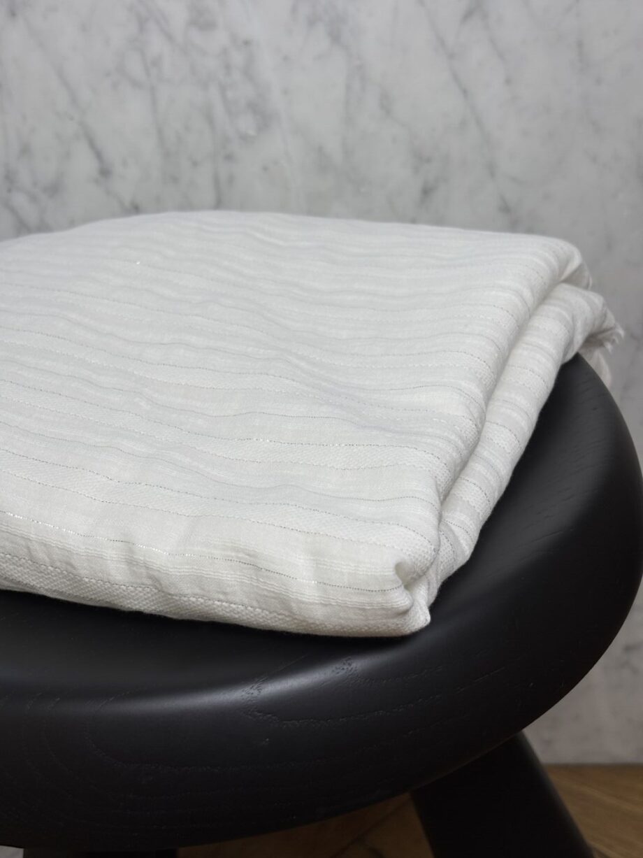 Tissu Azura Coton Rayé Lurex Écru Tissus Au Mètre Nuances Fabrics 4