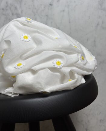 Tissu Coton Brodé Marguerite Daisy Tissus Au Mètre Nuances Fabrics 1