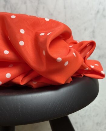 Tissu Coton Soie Orange Pois Blancs Taïs Tissus Au Mètre Nuances Fabrics 1
