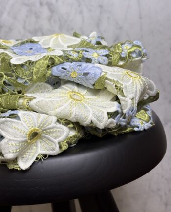 Tissu Dentelle Guipure Verte Alessandra Tissus Au Mètre Nuances Fabrics 1