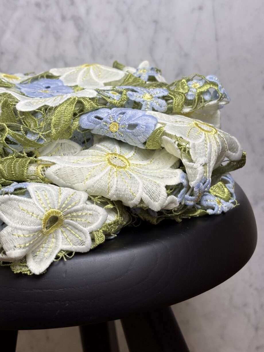 Tissu Dentelle Guipure Verte Alessandra Tissus Au Mètre Nuances Fabrics 1