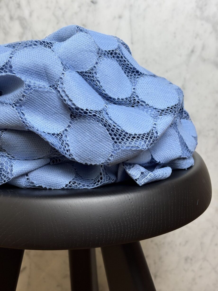 Tissu Dorine Dentelle Polyester Bleu Ciel Tissus Au Mètres Nuances Fabrics 1