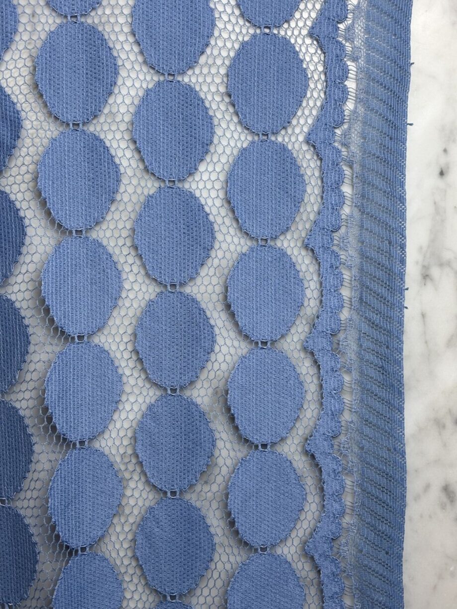 Tissu Dorine Dentelle Polyester Bleu Ciel Tissus Au Mètres Nuances Fabrics 3