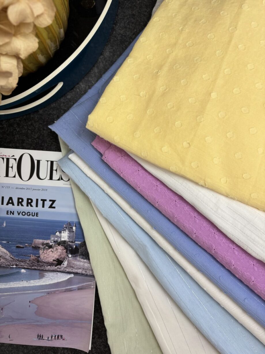 Tissu Dotty Coton À Pois Jaune Pastel Tissus Au Mètres Nuances Fabrics 5