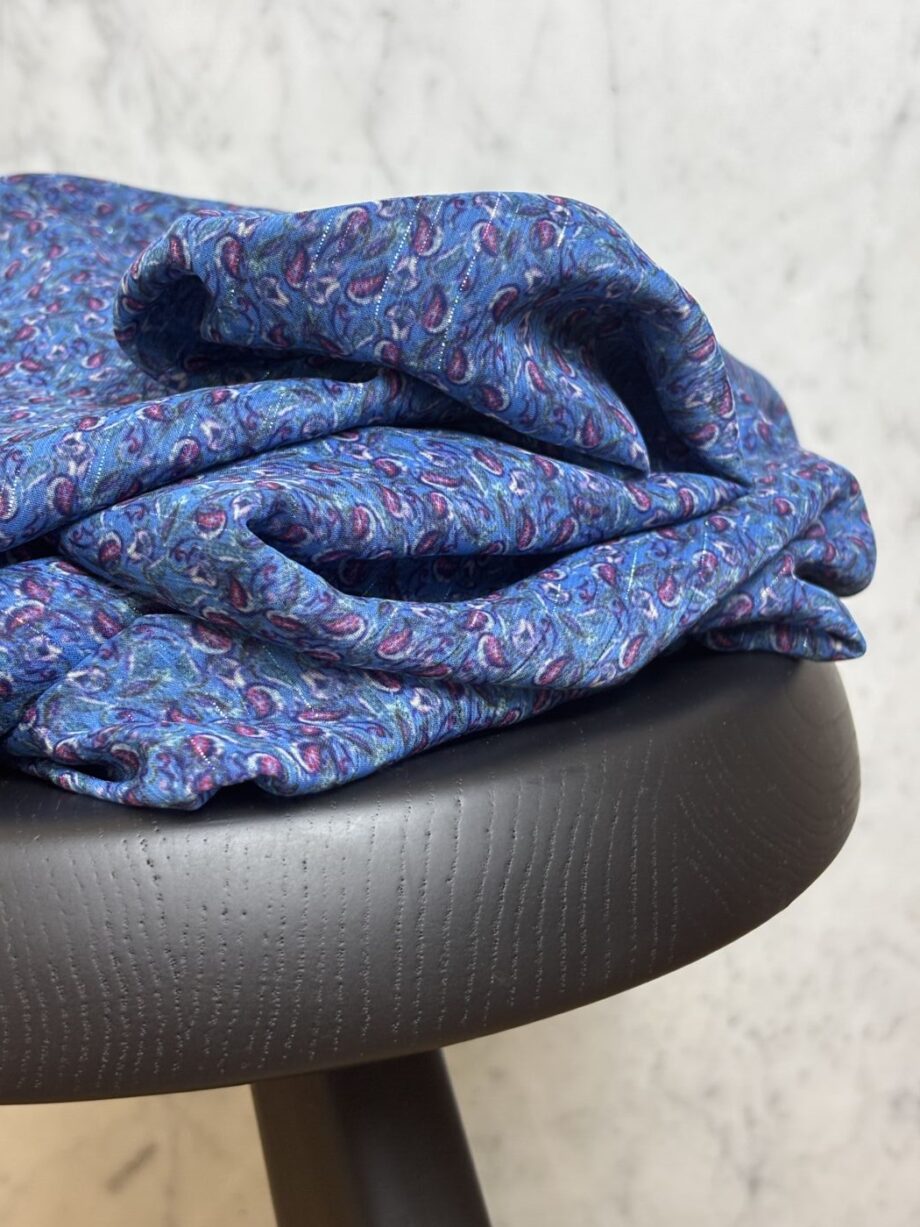 Tissu Karène Imprimé Crêpe De Polyester Lurex Tissus Au Mètres Nuances Fabrics 1