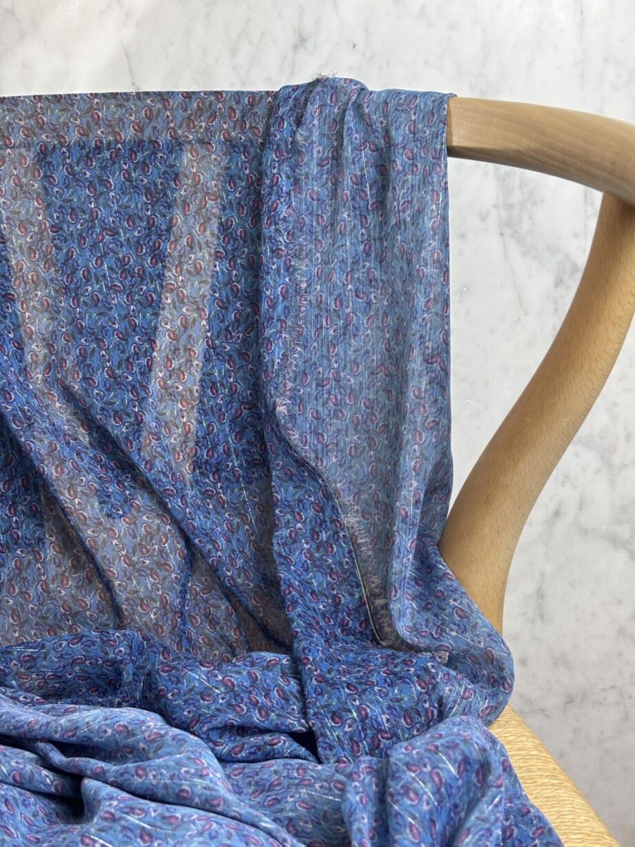 Tissu Karène Imprimé Crêpe De Polyester Lurex Tissus Au Mètres Nuances Fabrics 2