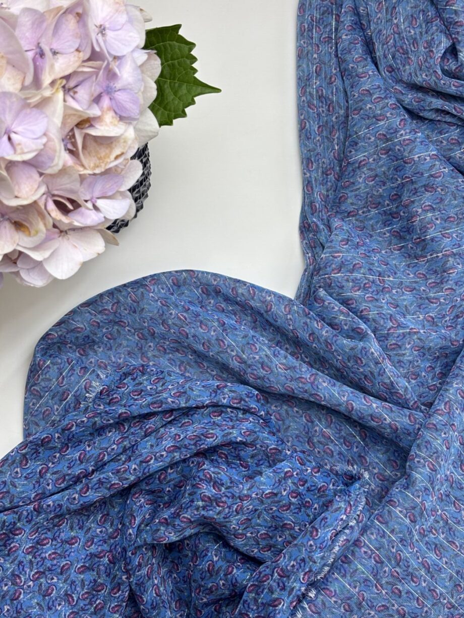 Tissu Karène Imprimé Crêpe De Polyester Lurex Tissus Au Mètres Nuances Fabrics 4