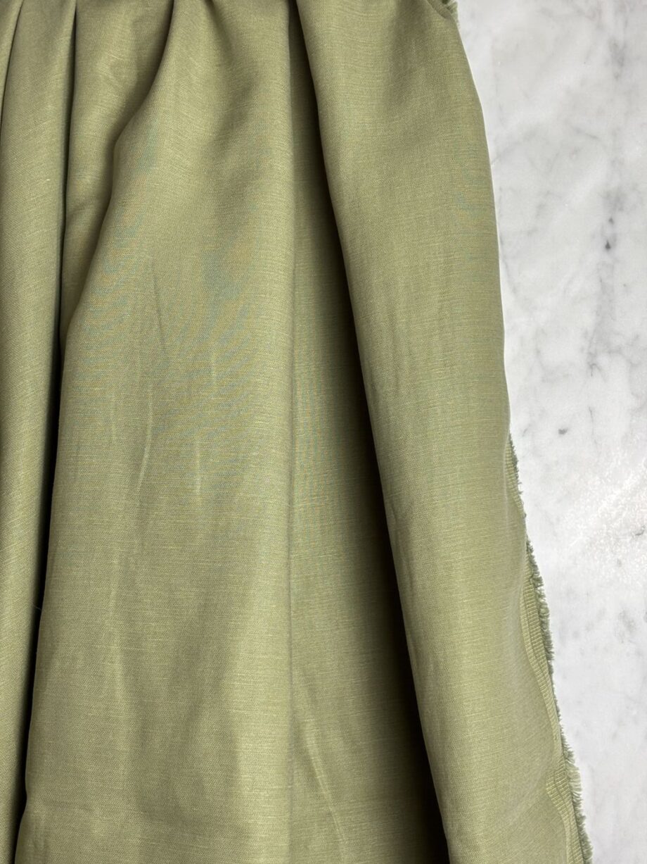 Tissu Lily Lyocell Lin Uni Vert Amande Tissus Au Mètre Nuances Fabrics 2