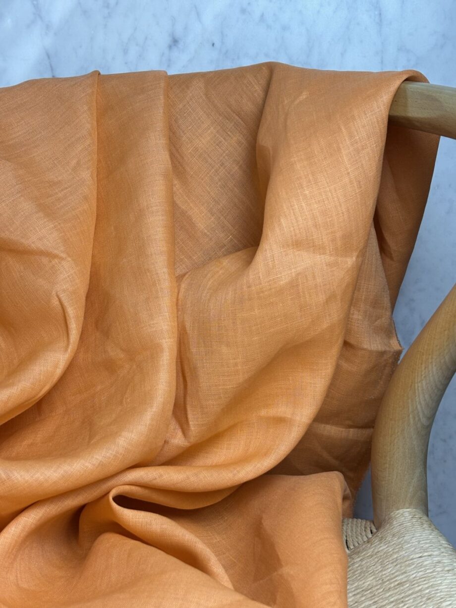 Tissu Linena Lin Uni Abricot Tissus Au Mètre Nuances Fabrics 3