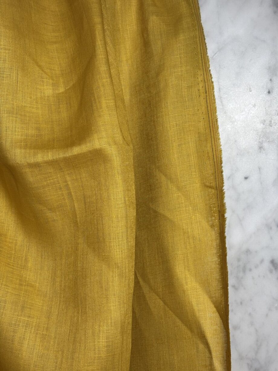 Tissu Linena Lin Uni Moutarde Tissus Au Mètre Nuances Fabrics 2
