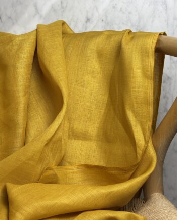 Tissu Linena Lin Uni Moutarde Tissus Au Mètre Nuances Fabrics 3