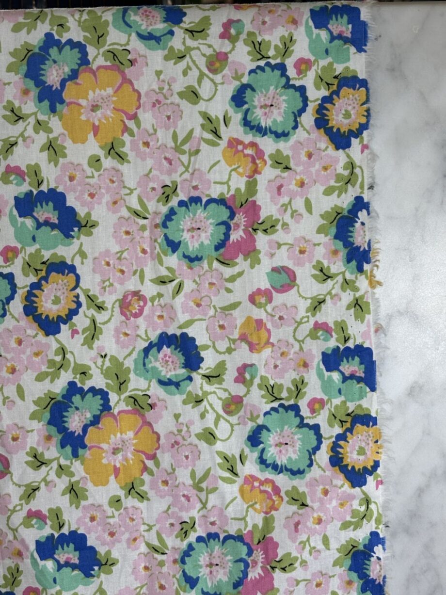 Tissu Popeline De Coton Imprimé Floral Flavia Bleu Tissus Au Mètre Nuances Fabrics 2