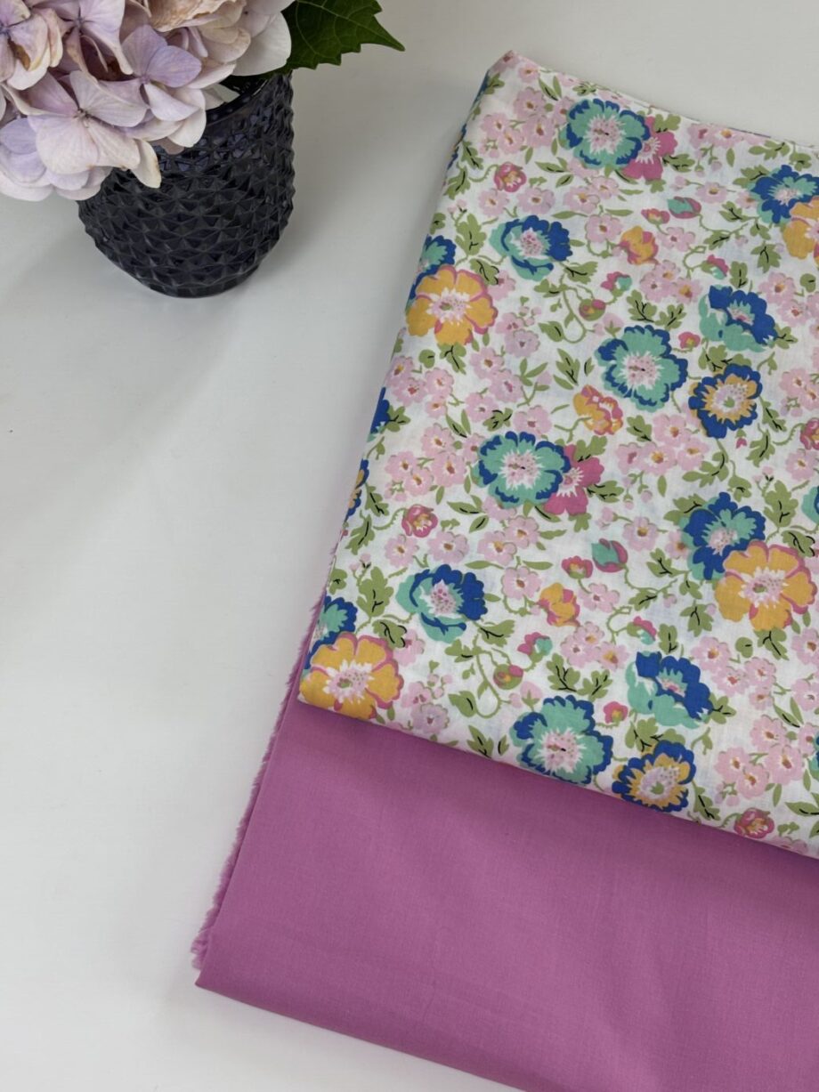 Tissu Popeline De Coton Imprimé Floral Flavia Bleu Tissus Au Mètre Nuances Fabrics 4