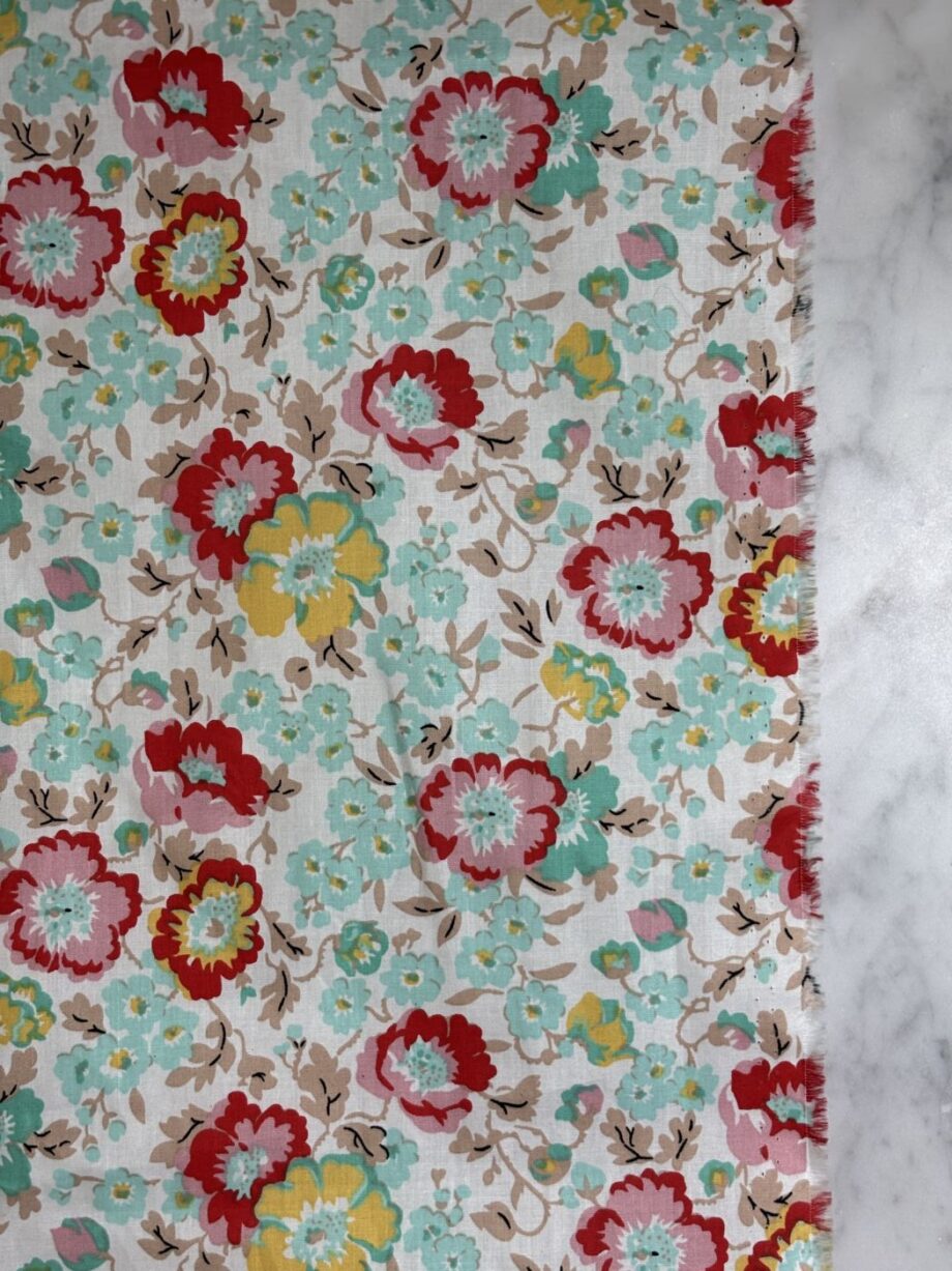 Tissu Popeline De Coton Imprimé Floral Flavia Rose Tissus Au Mètre Nuances Fabrics 2