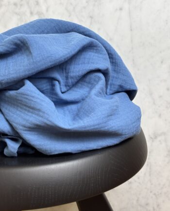 Box Gallia Coupon 3 Mètres Double Gaze De Coton Bleu Cobalt Tissus Au Mètre Nuances Fabrics 1