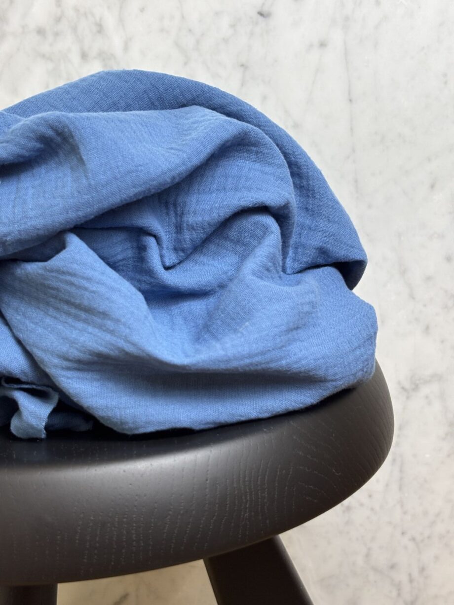 Box Gallia Coupon 3 Mètres Double Gaze De Coton Bleu Cobalt Tissus Au Mètre Nuances Fabrics 1