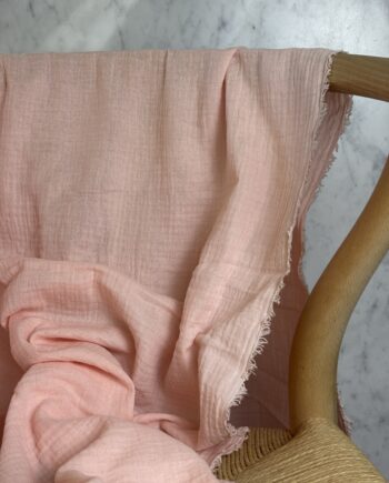 Box Gallia Coupon 3 Mètres Double Gaze De Coton Rose Pale Tissus Au Mètre Nuances Fabrics 2