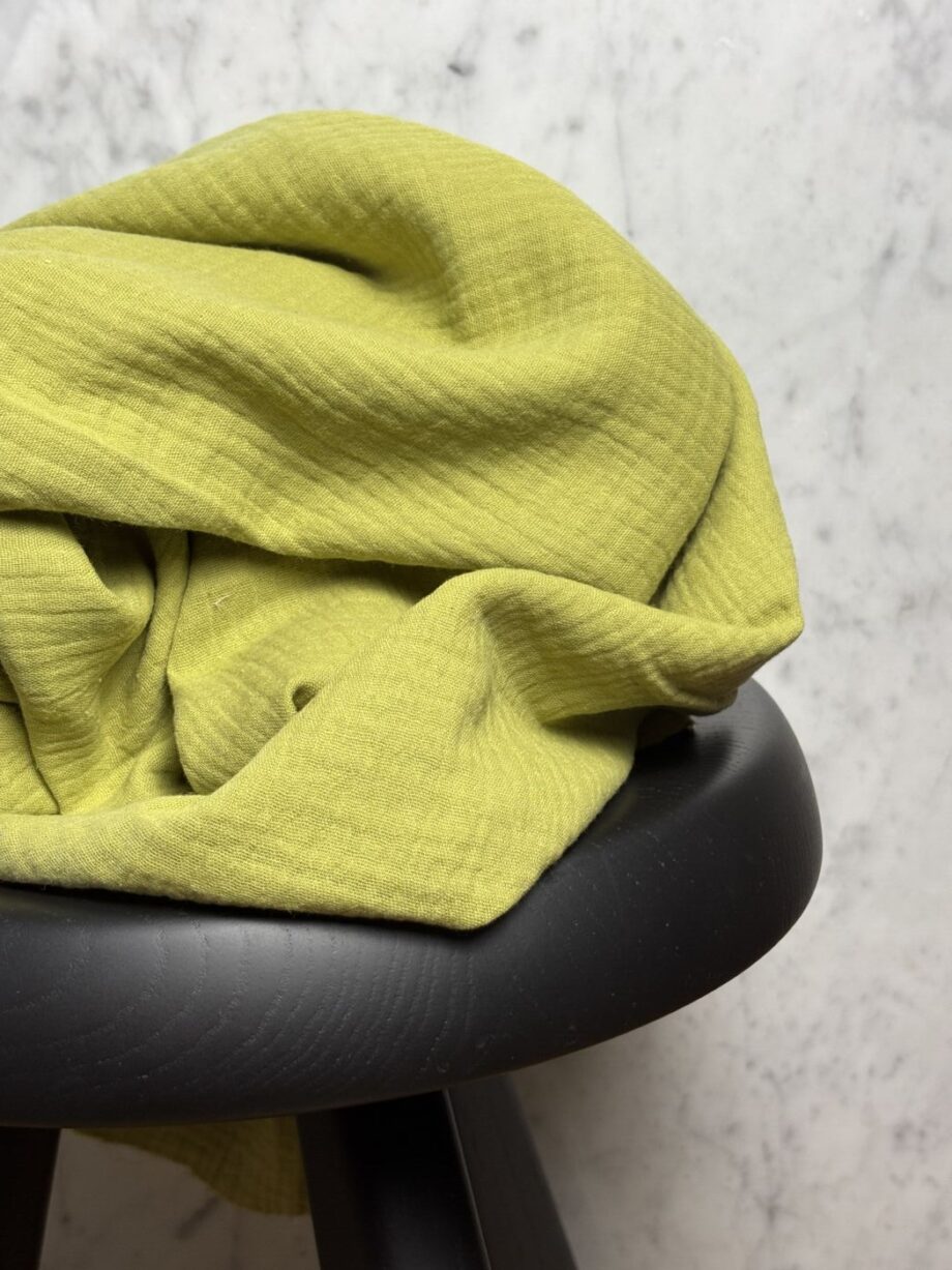 Box Gallia Coupon 3 Mètres Double Gaze De Coton Vert Tilleul Tissus Au Mètre Nuances Fabrics 1