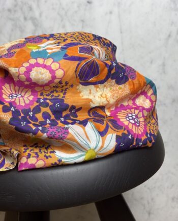 Tissu Chiara Coton Soie Imprimé Floral Orange Tissus Au Mètre Nuances Fabrics 1