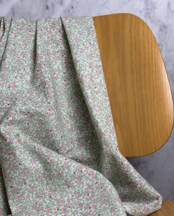 Tissu Coton Imprimé Fleuri Katie Vert Tissus Au Mètres Nuances Fabrics 1