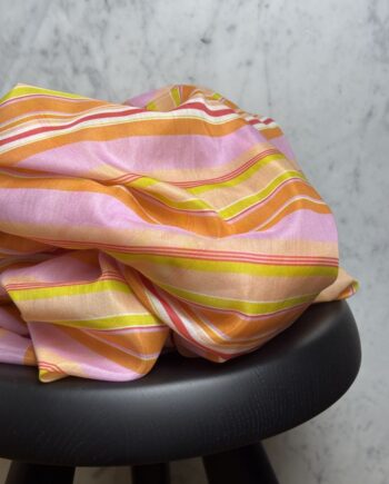 Tissu Diane Coton Soie Rayures Orange Tissus Au Mètre Nuances Fabrics 1