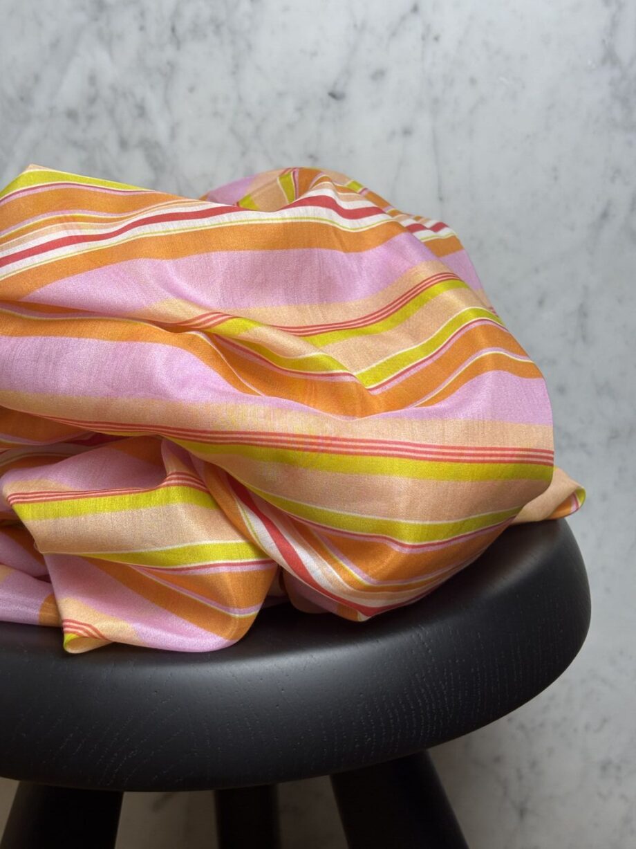 Tissu Diane Coton Soie Rayures Orange Tissus Au Mètre Nuances Fabrics 1