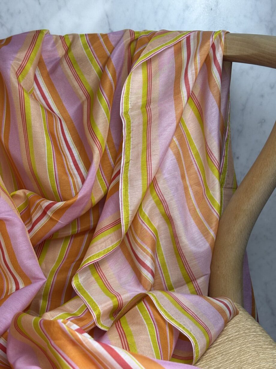 Tissu Diane Coton Soie Rayures Orange Tissus Au Mètre Nuances Fabrics 2