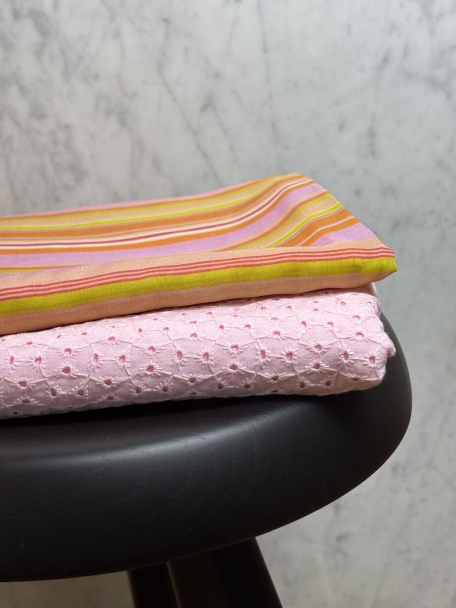Tissu Diane Coton Soie Rayures Orange Tissus Au Mètre Nuances Fabrics 4