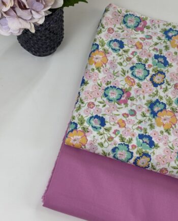 Tissu Popeline De Coton Imprimé Floral Flavia Bleu Tissus Au Mètre Nuances Fabrics 4