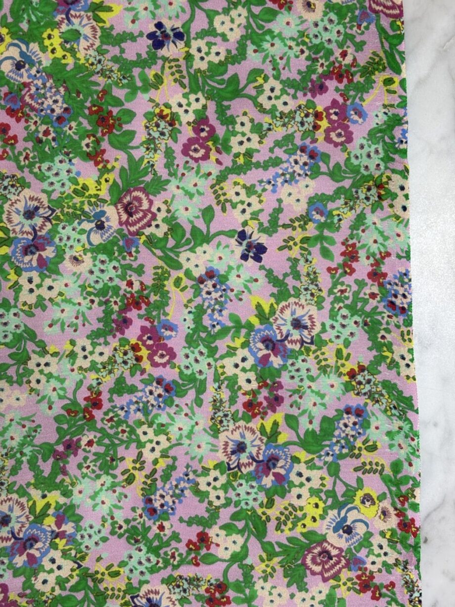 Tissu Rosemarry Coton Soie Imprimé Petites Fleurs Tissus Au Mètres Nuances Fabrics 3