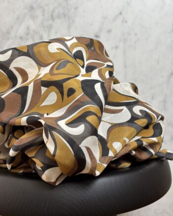Tissu Thara Brown Coton Soie Imprimé Tissus Au Mètre Nuances Fabrics 1
