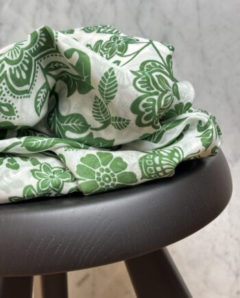 Tissu Tiphaine Vert Imprimé Coton Soie Tissus Au Mètre Nuances Fabrics 2