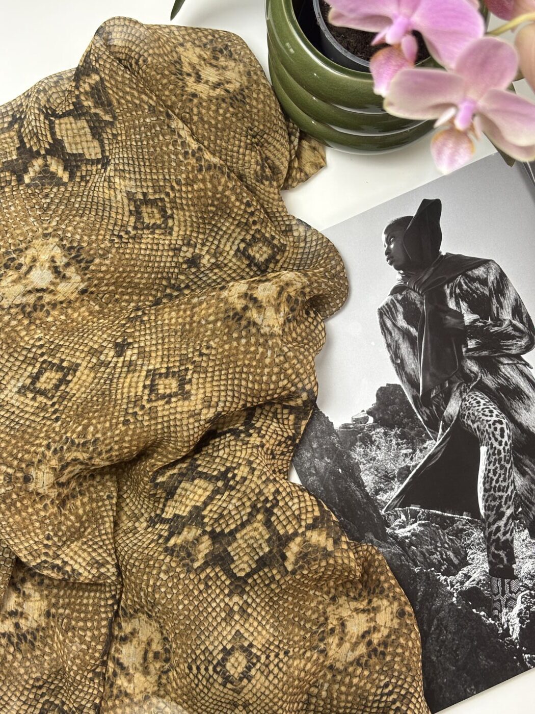 Tissu Donna Mousseline Soie Imprimé Python Tissus Au Mètre Nuances Fabrics 3
