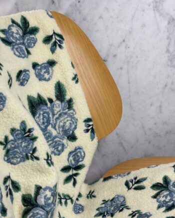 Tissu Sherpa Emmy Motif Roses Bleues 2