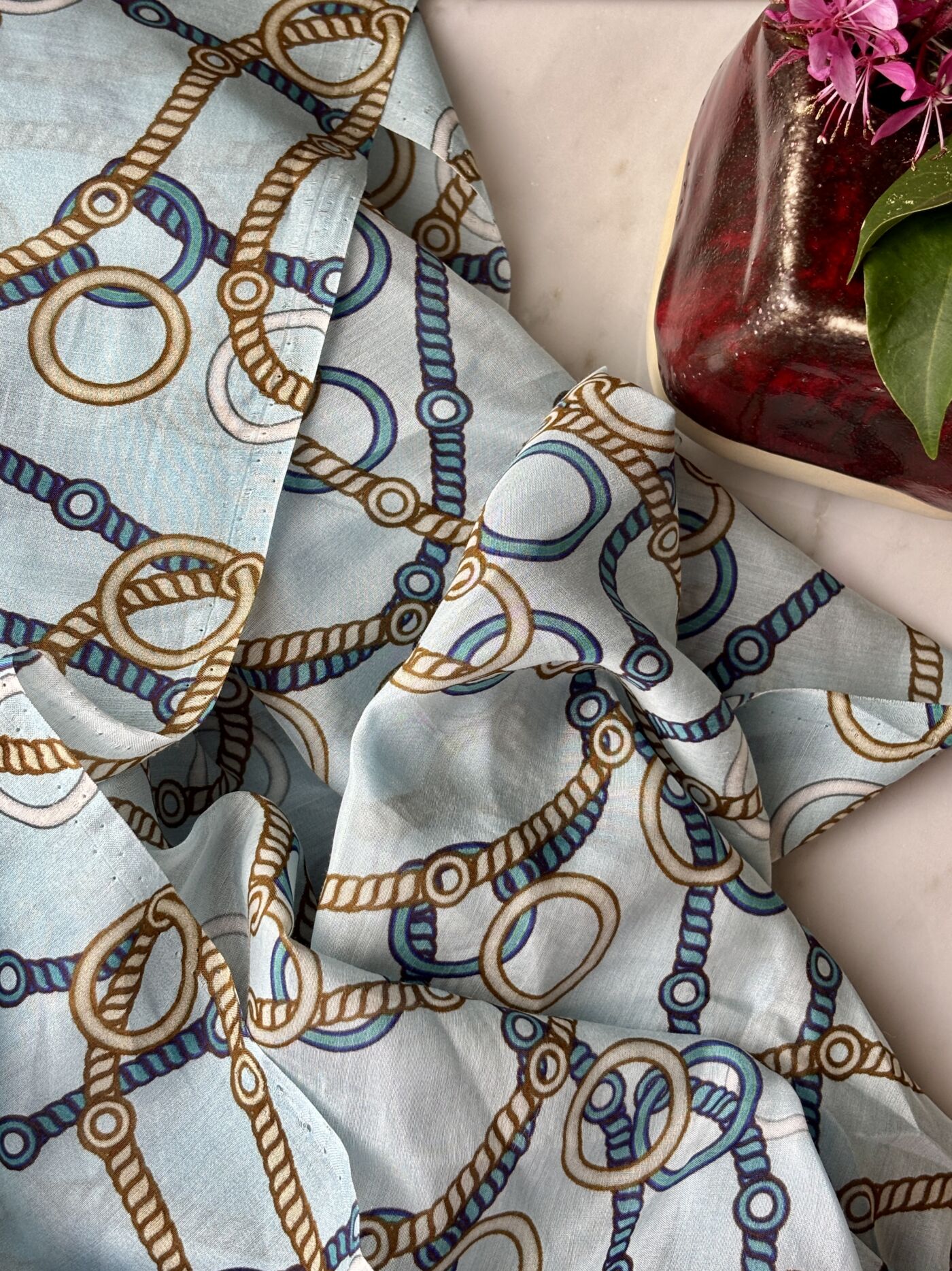 Coupon Soie Blue 8 Tissus Au Mètre Nuances Fabrics 2