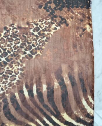 Coupon Soie Girafe Zèbre Beige 8 Tissus Au Mètre Nuances Fabrics 1