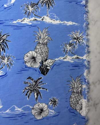 Coupon Viscose Coton Blue 17 Tissus Au Mètre Nuances Fabrics 1