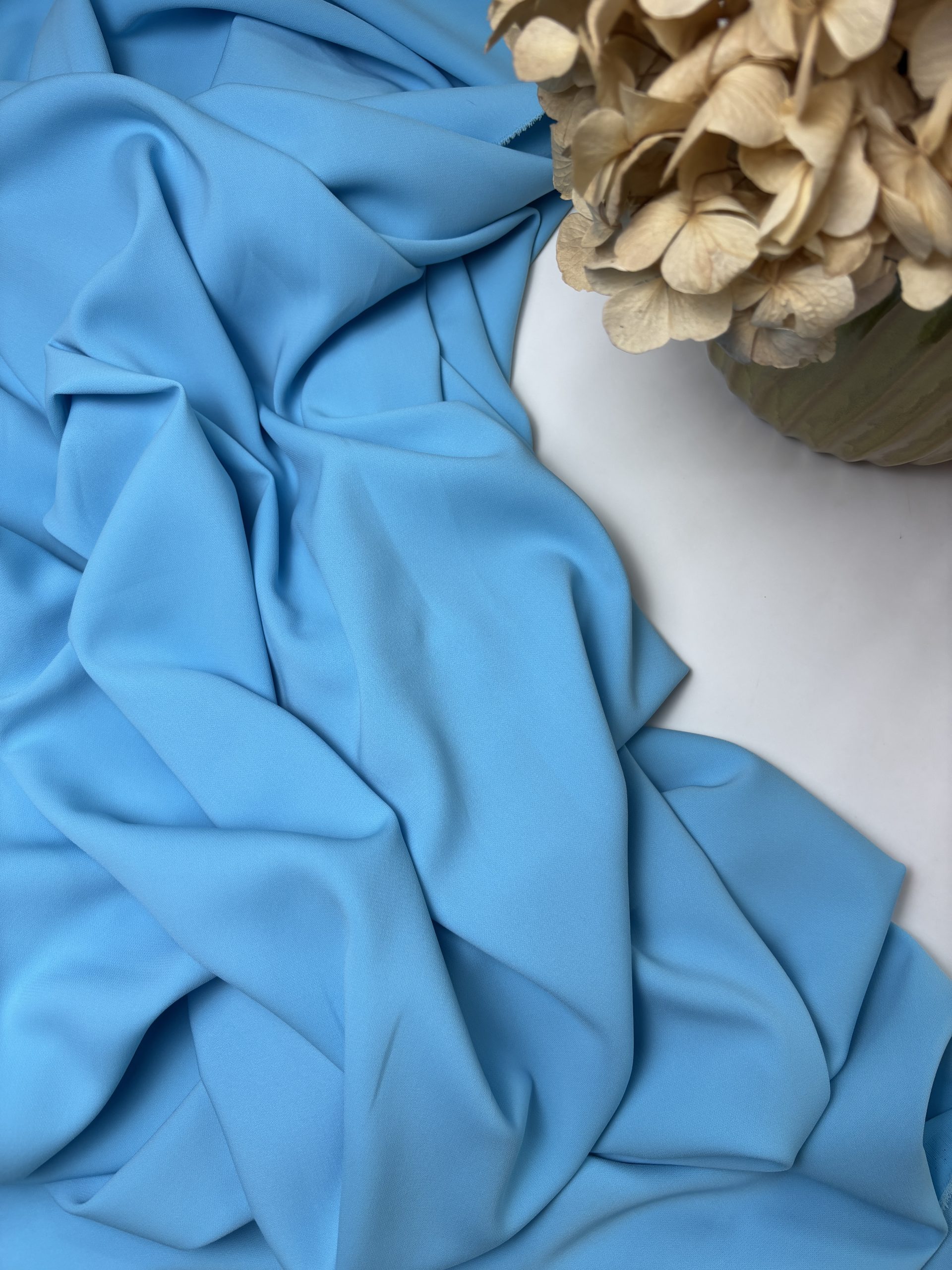 Tissu Harriet Double Crêpe Stretch Bleu Tissus Au Mètre Nuances Fabrics 3