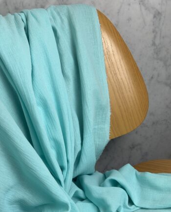 Box Gallia Coupon 3 Mètres Double Gaze De Coton Turquoise Tissus Au Mètre Nuances Fabrics 1