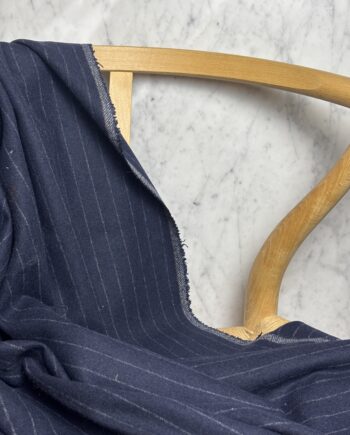 Tissu Clarisse Drap De Laine À Rayures Tennis Coloris Navy Tissus Au Mètre Nuances Fabrics 1