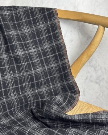 Tissu Tartan Glenn Noir Et Gris Tissus Au Mètre Nuances Fabrics 1